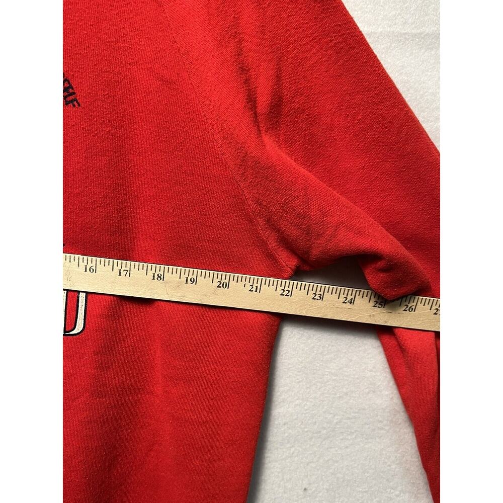 Vintage Jerzees by Russell Red Crewneck Sweatshirt Mens XL 46‎ Made In USA - Picture 5 of 11